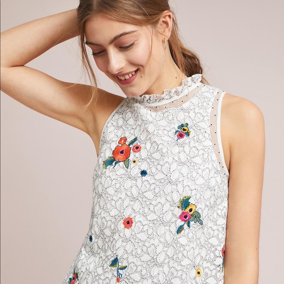 Maeve Tops - Maeve Women's White Macie Lace Top 16